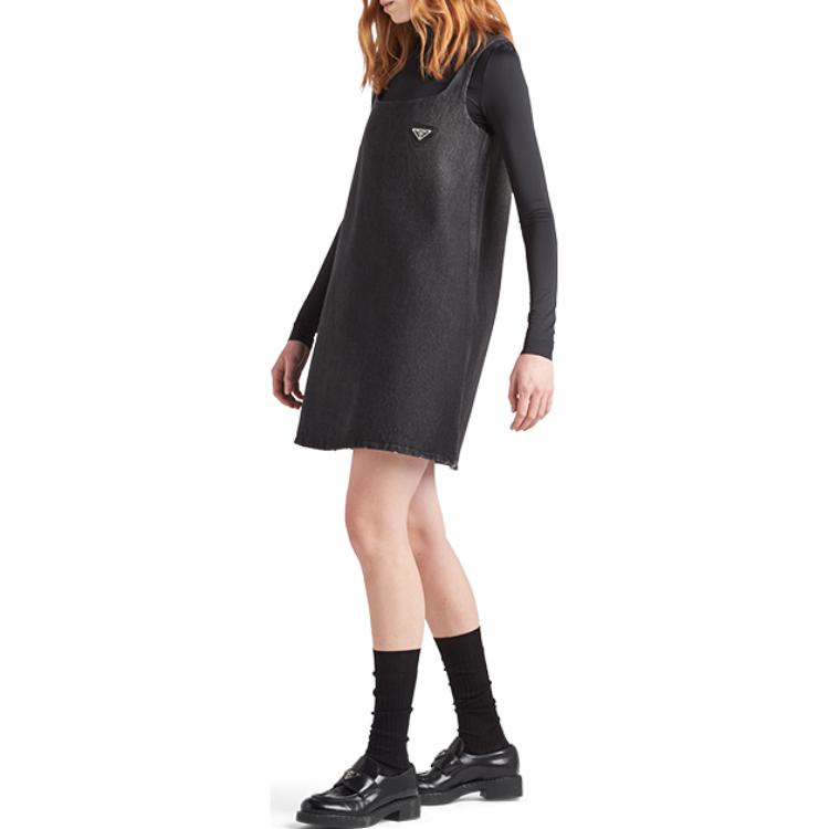 PRADA Denim Mini Dress 'Black'