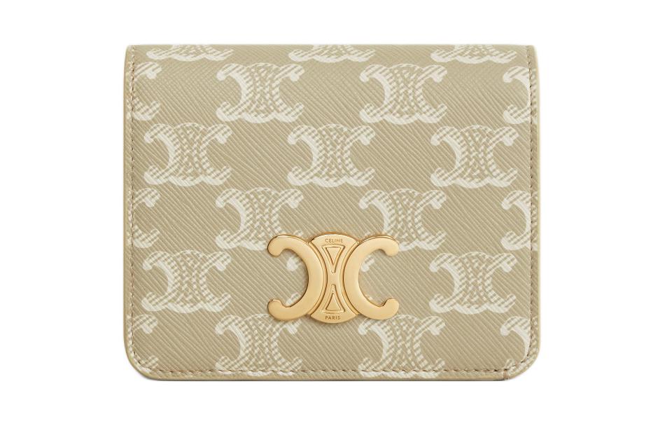 CELINE Canvas Wallet Women's Greige