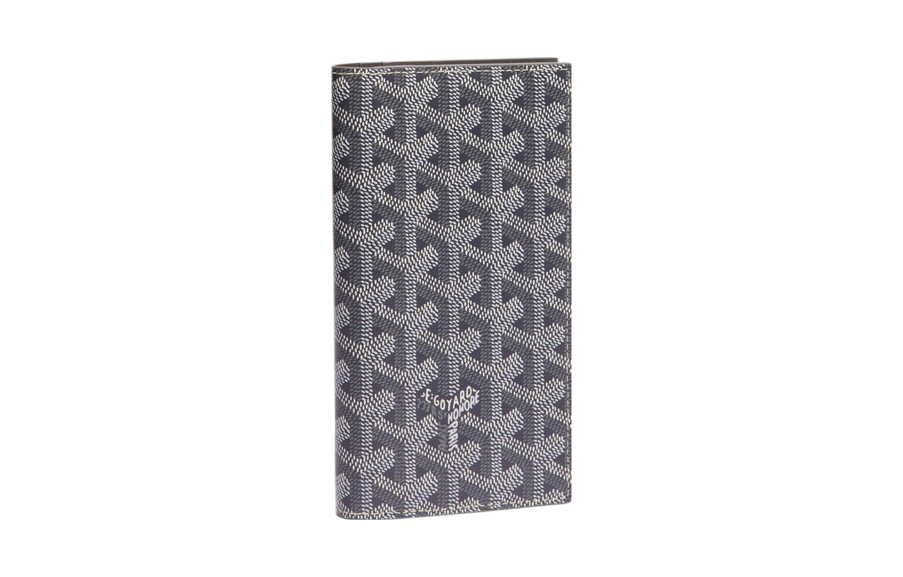 GOYARD SAINT ROCH Canvas With Leather Dog's Teeth Wallet Unisex Gray
