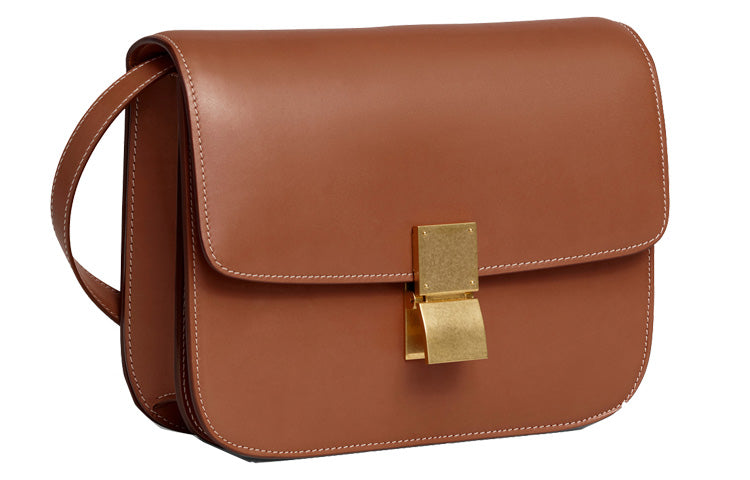 CELINE Classic Bo Cow Leather Crossbody Bags Shoulder Bags Women's Candy Color & Tawny