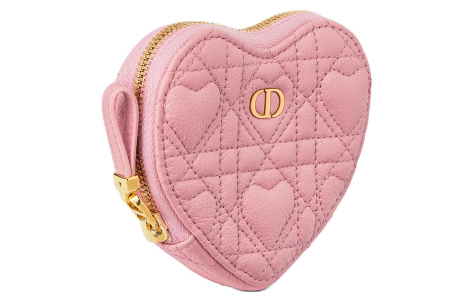 DIOR Caro Cow Leather Handheld Shoulder Bag Crossbody Bag Women's Peach Pink