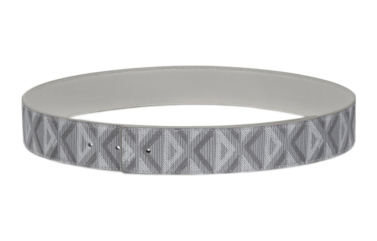 DIOR CD Diamond Leather Belts Men Gray