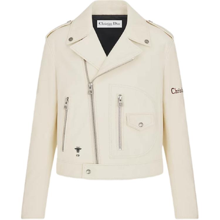 DIOR Leather Jacket Women's Beige