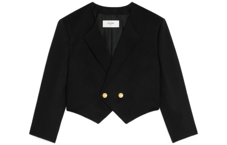 CELINE Cropped Coats Women's Black