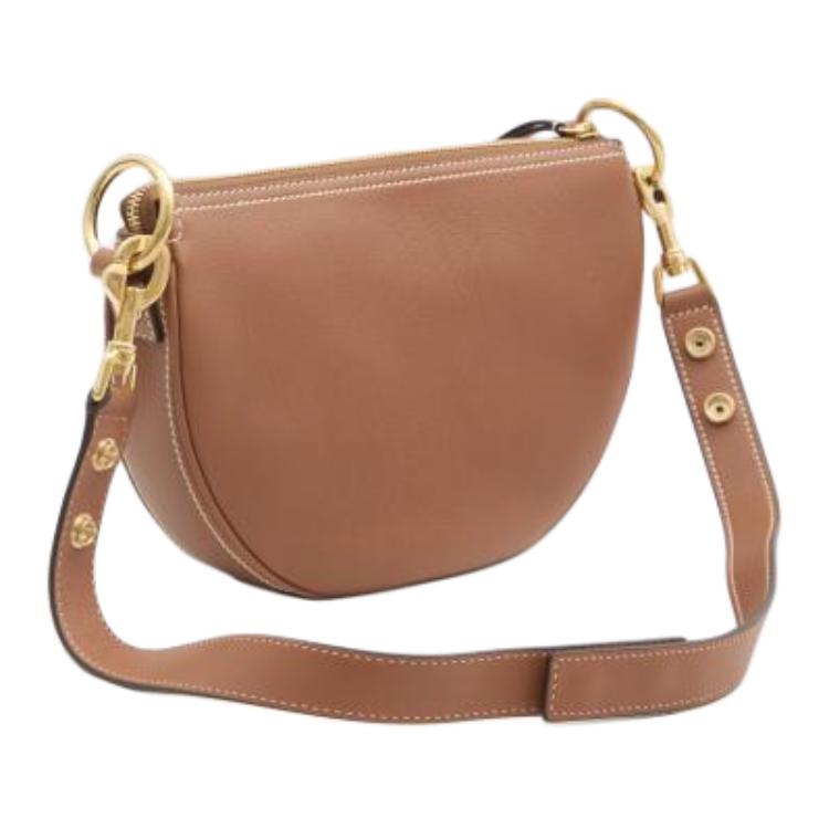 CELINE Calfskin Shoulder Bag Women's Brown
