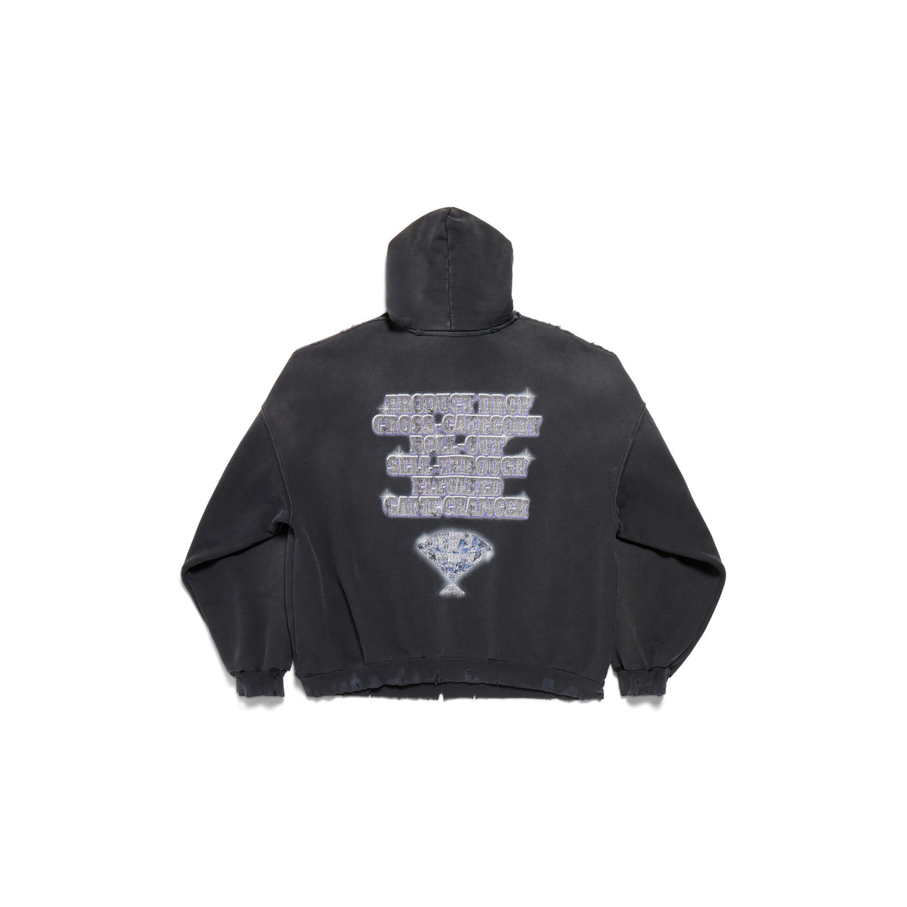 (WMNS) Balenciaga Snbn Hoodie 'Black' 739024TQVE71083
