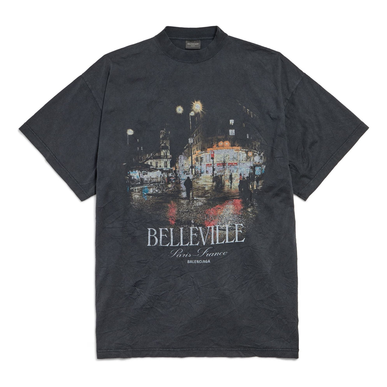 (WMNS) Balenciaga Belleville T-shirt 'Black Faded' 787349TRVP71041