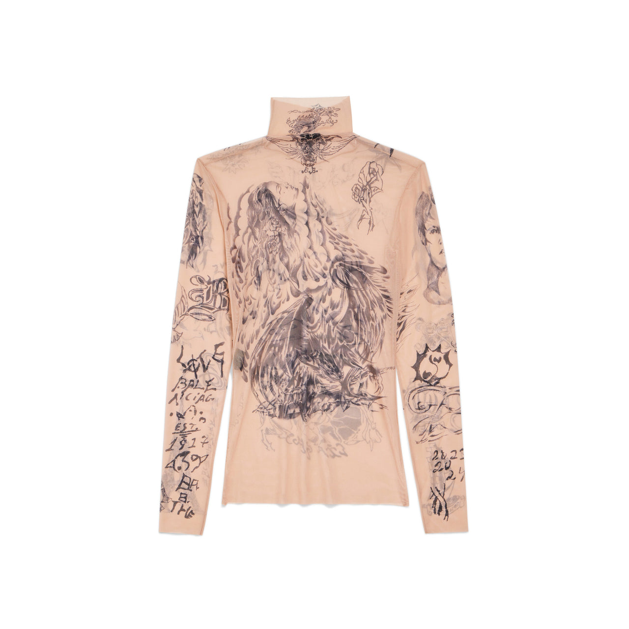 (WMNS) Balenciaga Tat Long Sleeve Top 'Light Beige' 7928434E1B59500
