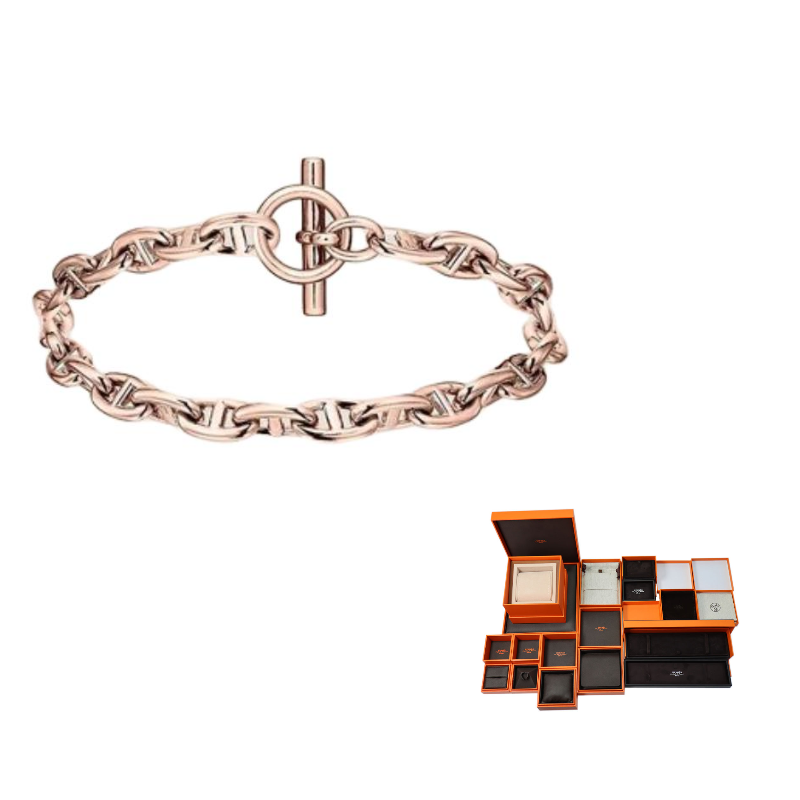 HERMES 18K Rose Gold Bracelets Women's Rose Gold