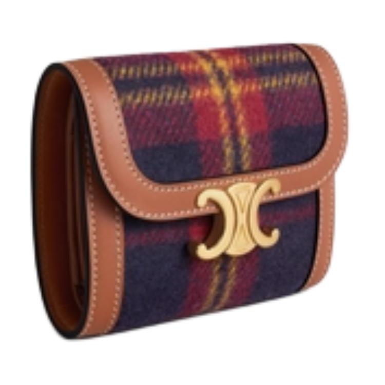 CELINE Calfskin Wallet Small Size Women's Multicolor