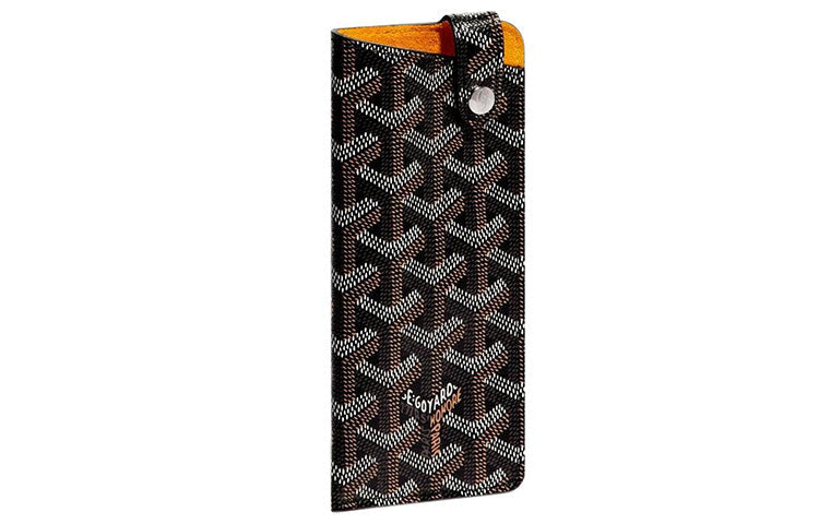 GOYARD Montmartre Canvas With Leather Eyeglass Pouch Small Size Unisex Black