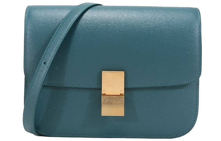 CELINE Classic Bo Softwood Grain Cow Leather Tofu Bag Small Square Bag Crossbody Bag Shoulder Bag Women's Prussian Blue