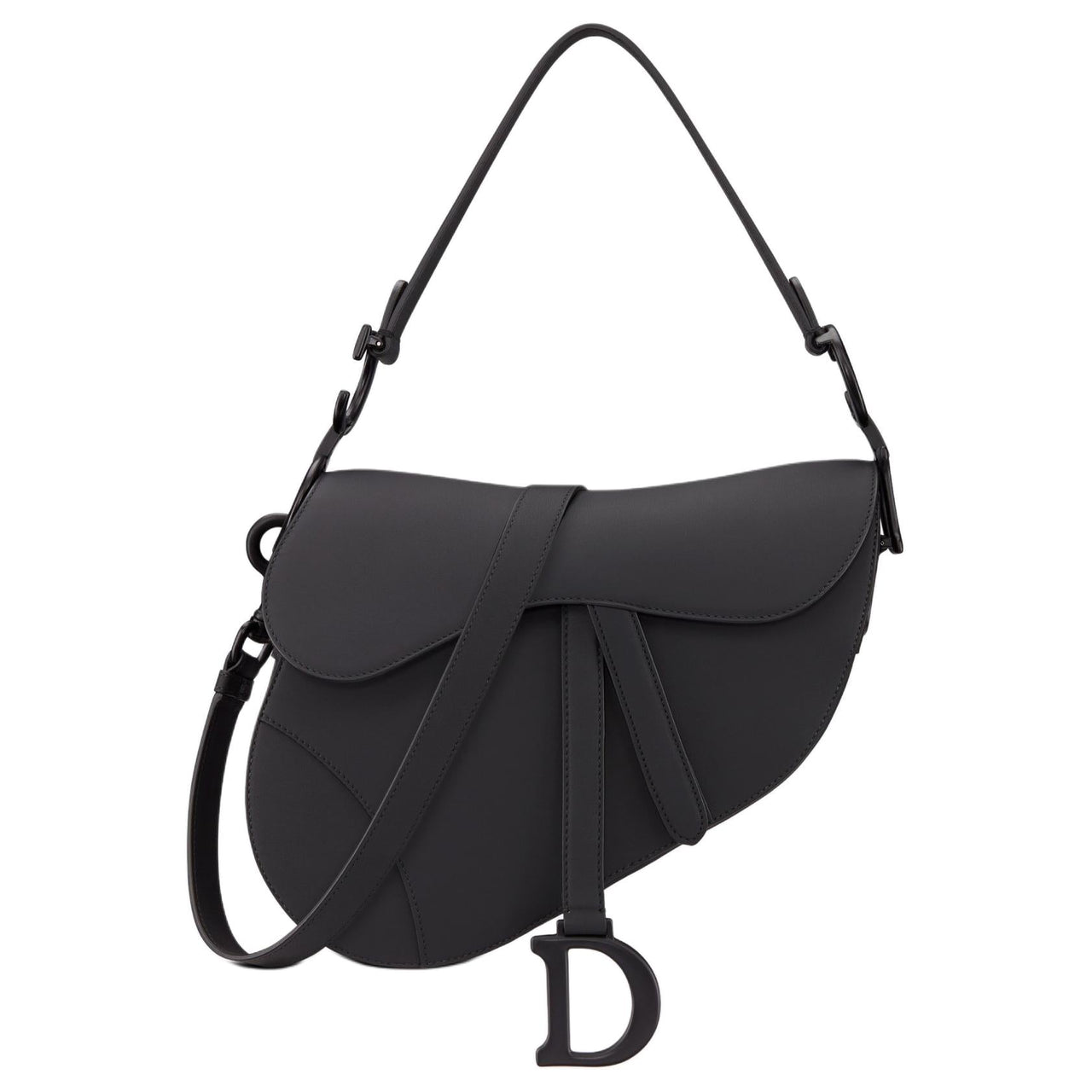 DIOR Cow Leather Saddle Bag, One Shoulder Handbag Women's Black