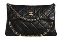 CHANEL Smooth Finish Lambskin Handbag, Shoulder Bag Women's Black