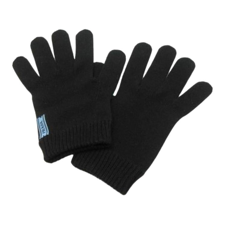 PRADA Cotton Knit Gloves Women's Black