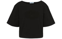 PRADA SS24 Drop Shoulder Sleeve T Shirt Women's Black