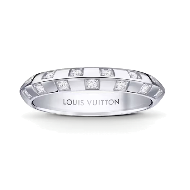 LOUIS VUITTON Le Damier De LOUIS VUITTON Small Ring White Gold And Diamonds