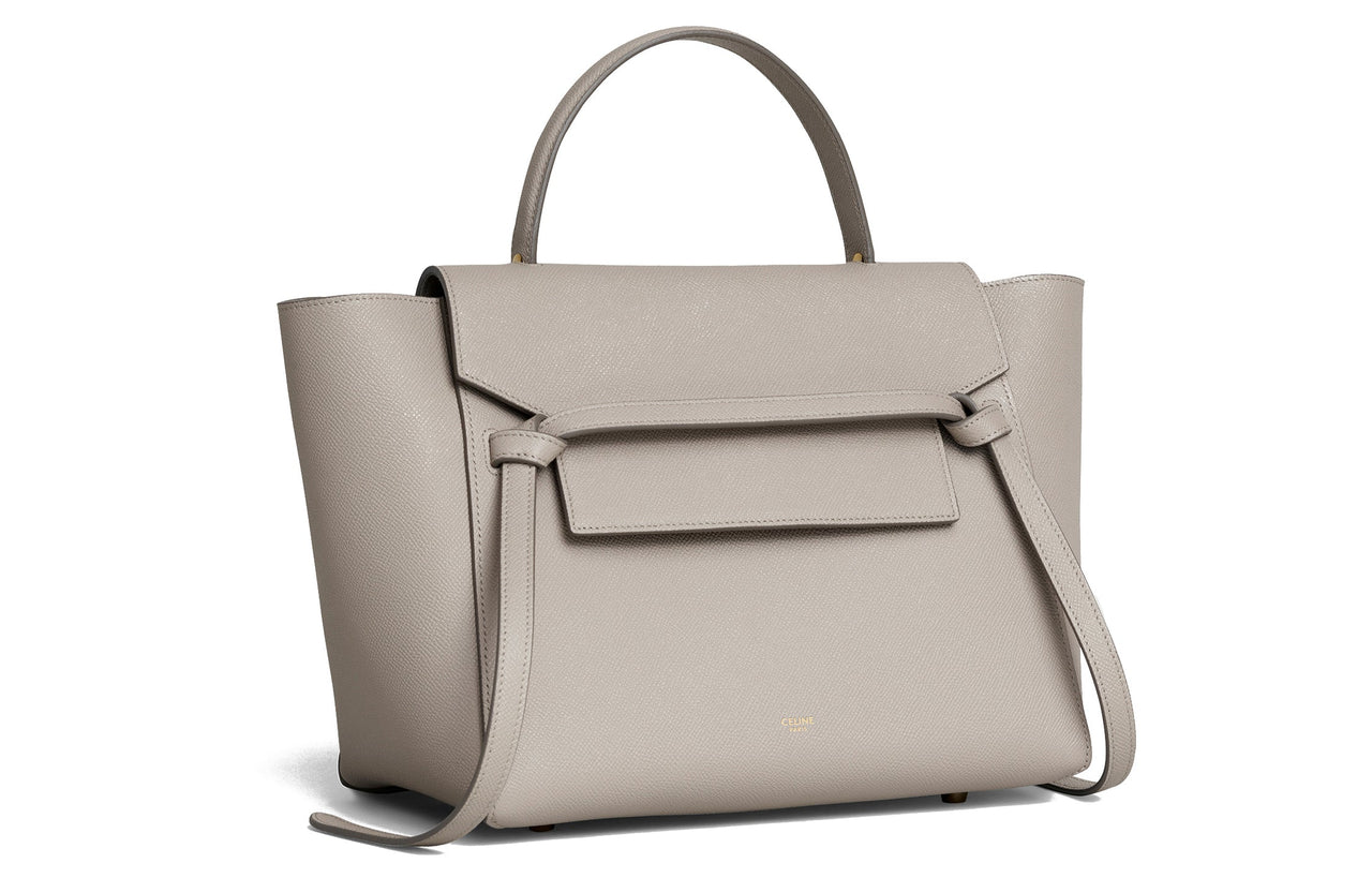 CELINE Belt Grained Calfskin Catfish Bag, Shoulder Bag, Crossbody Bag, Handbag Mini Women's Light Taupe