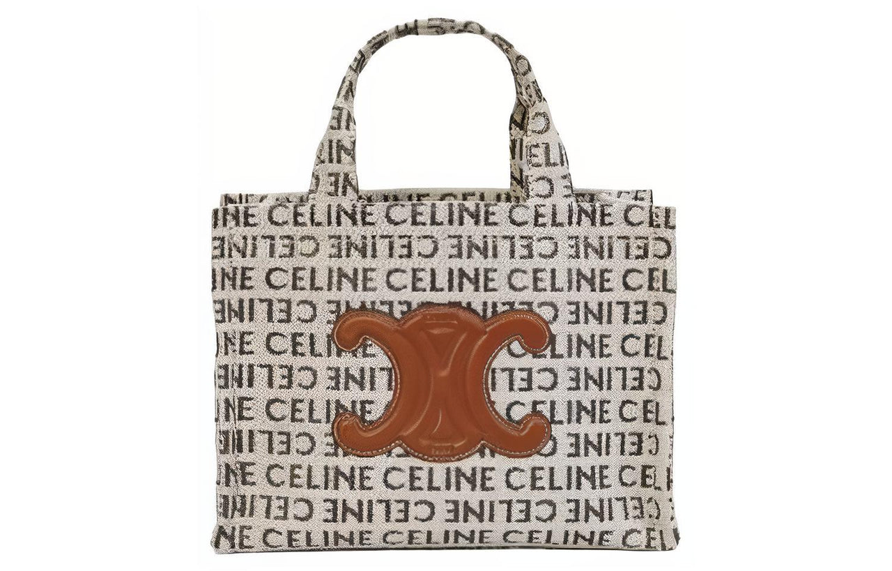 CELINE Canvas With Leather Canvas Bag, Shoulder Bag, Crossbody Bag, Handbag Women's Beige & Brown