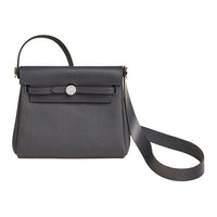 HERMES Canvas With Leather Crossbody Bag Shoulder Bag Mini Women's Slate Gray