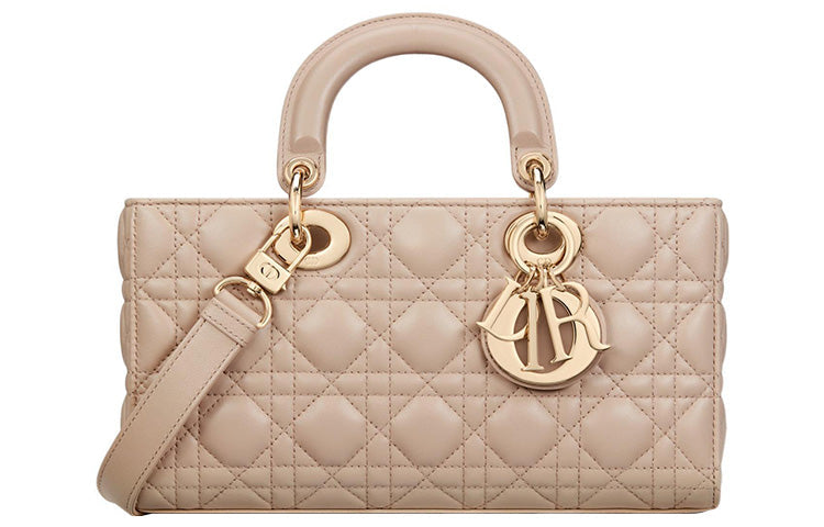 DIOR Lady D JOY Sheepskin Shoulder Bag, Crossbody Bag, Handbag Medium Size Women's Beige