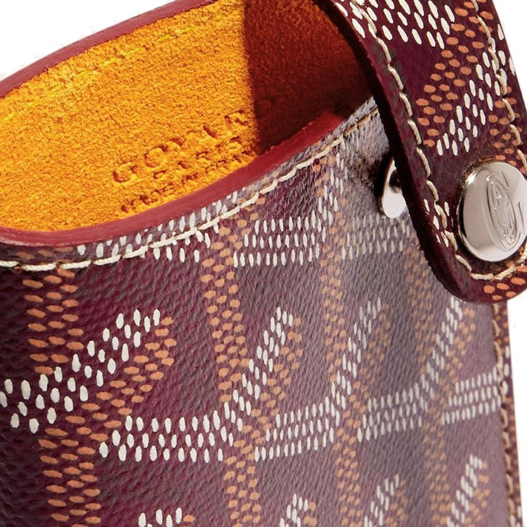GOYARD Montmartre Canvas With Suede Calfskin Eyeglass Pouch Small Size Unisex Burgundy