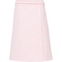 MIU MIU Knitted Fabric A-Line Midi Dress Women's Petal Pink