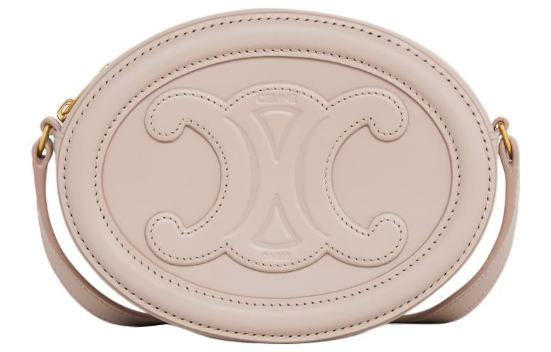 CELINE Cuir Triomphe Smooth Calf Leather Mooncake Bag Wallet Shoulder Bag Crossbody Bag Regular Women's Light Pink