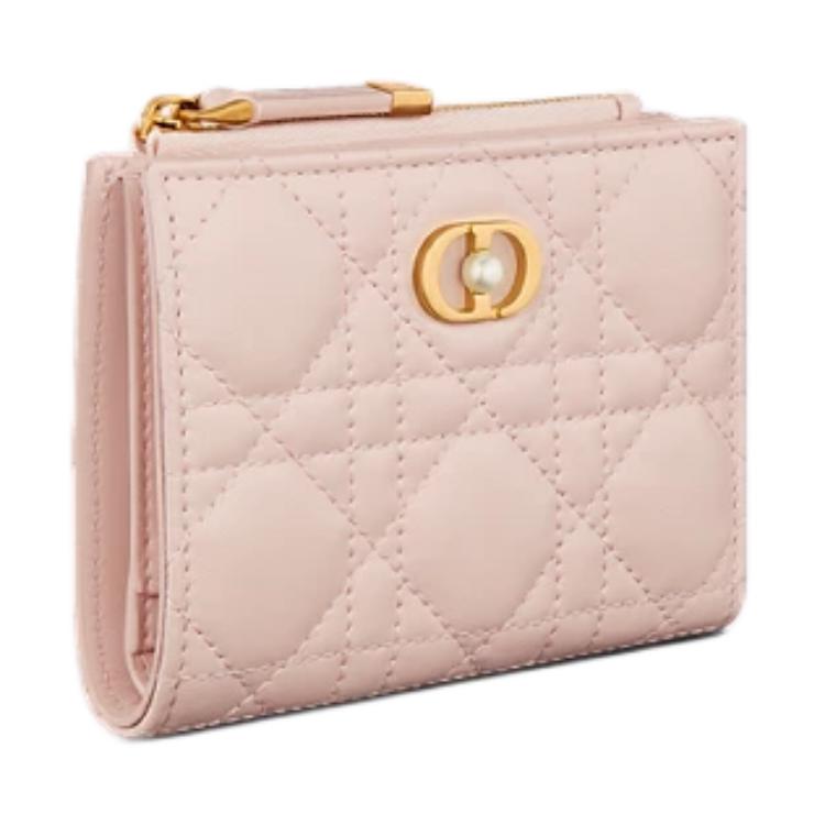 DIOR Jolie Lambskin Wallet Women's Light Pink