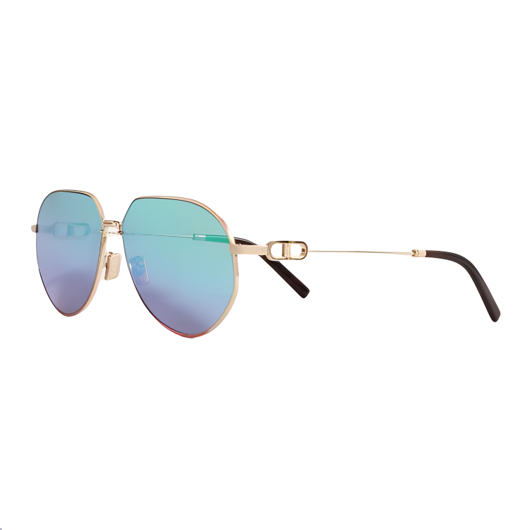 DIOR Metal Acetate Irregular Shape Sunglasses Unisex Gold