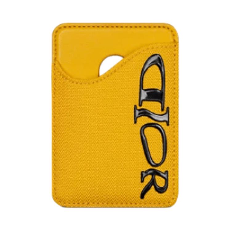 DIOR Nylon With Leather Card Holder Men's Yellow