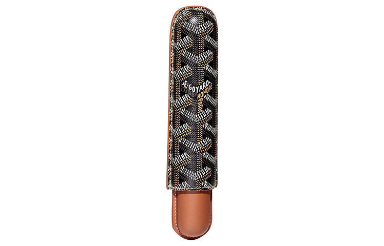 GOYARD Churchill Canvas With Leather Cigar Box Accessories Unisex Tan