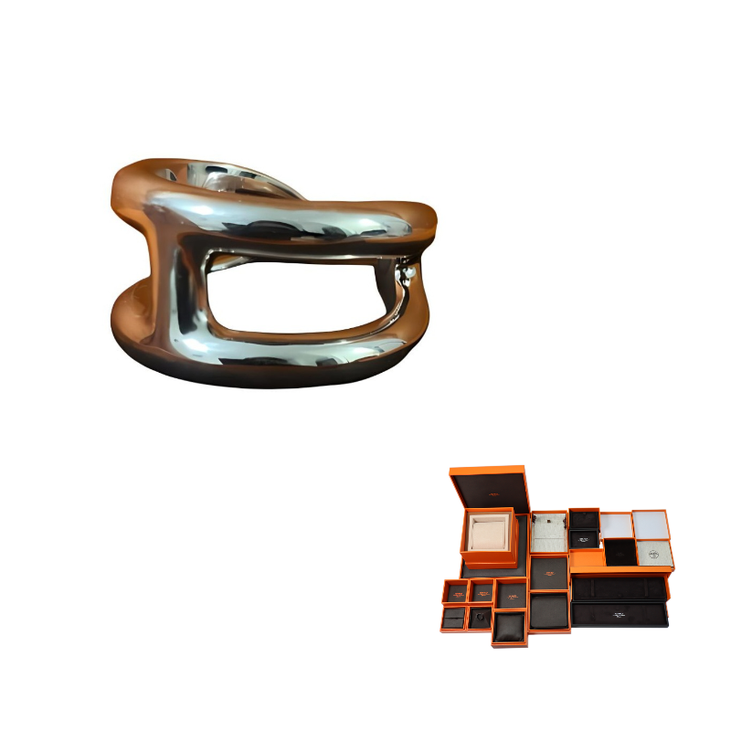 HERMES 925 Sterling Silver Rings Men's Silver