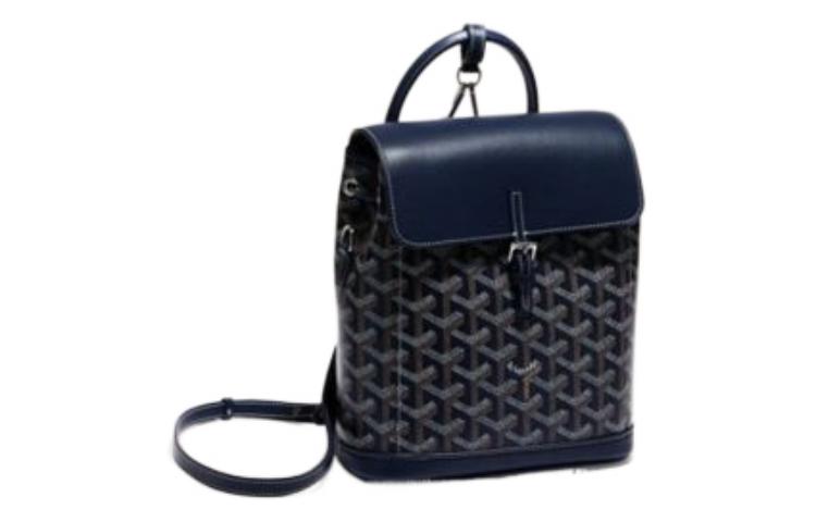 GOYARD Canvas With Leather Backpack Mini Women's Marine Blue