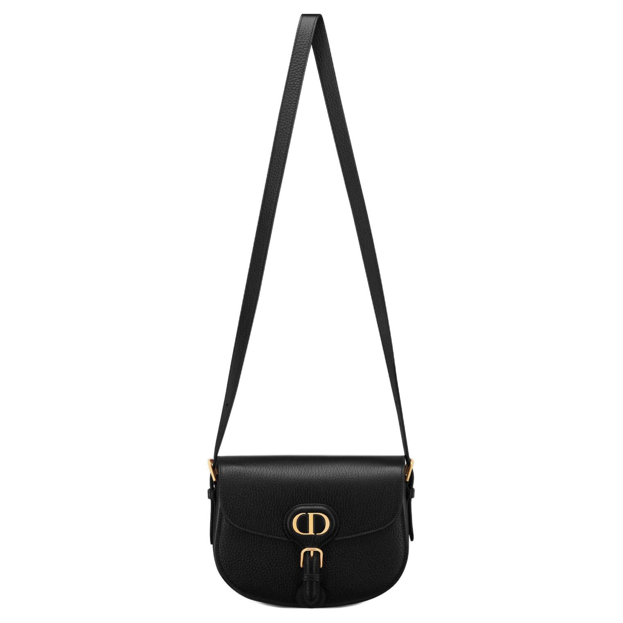 DIOR Bobby Grained Calfskin Crossbody Bag Shoulder Bag Medium Size Women's Black