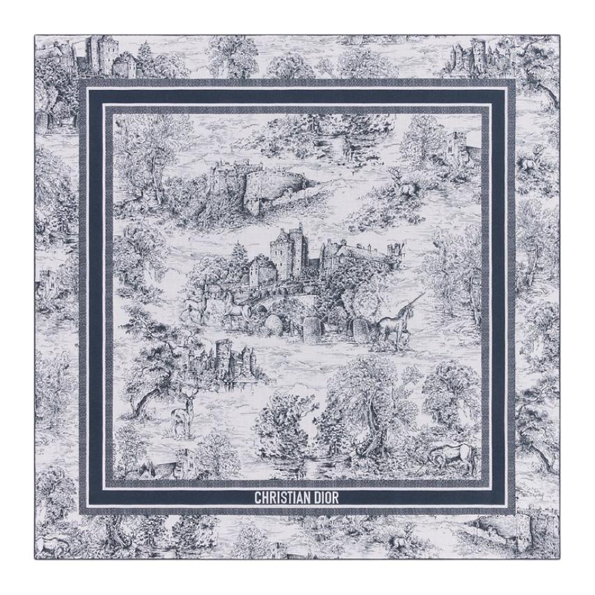DIOR Cashmere Shawls Women's Blue White