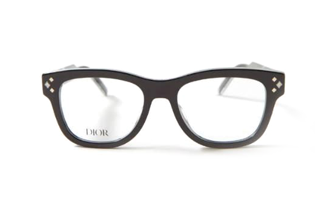 DIOR Acetate Irregular Shape Eyeglass Frames Men's Black