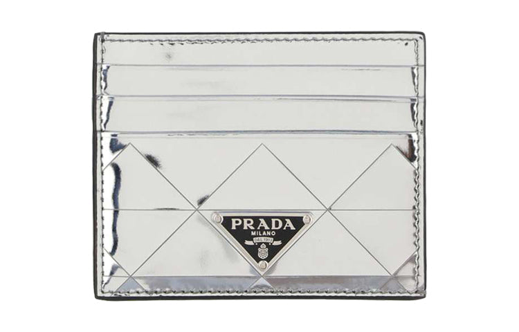 PRADA Cow Leather Wallet Regular Women's Silver