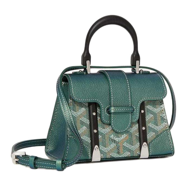 GOYARD Canvas With Calfskin Shoulder Bag Crossbody Bag Handbag Mini Women's Pearl Green