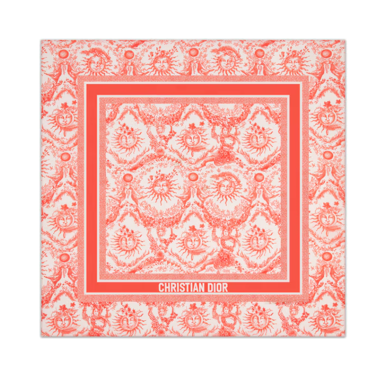 DIOR Silk Silk Scarves Women's Red