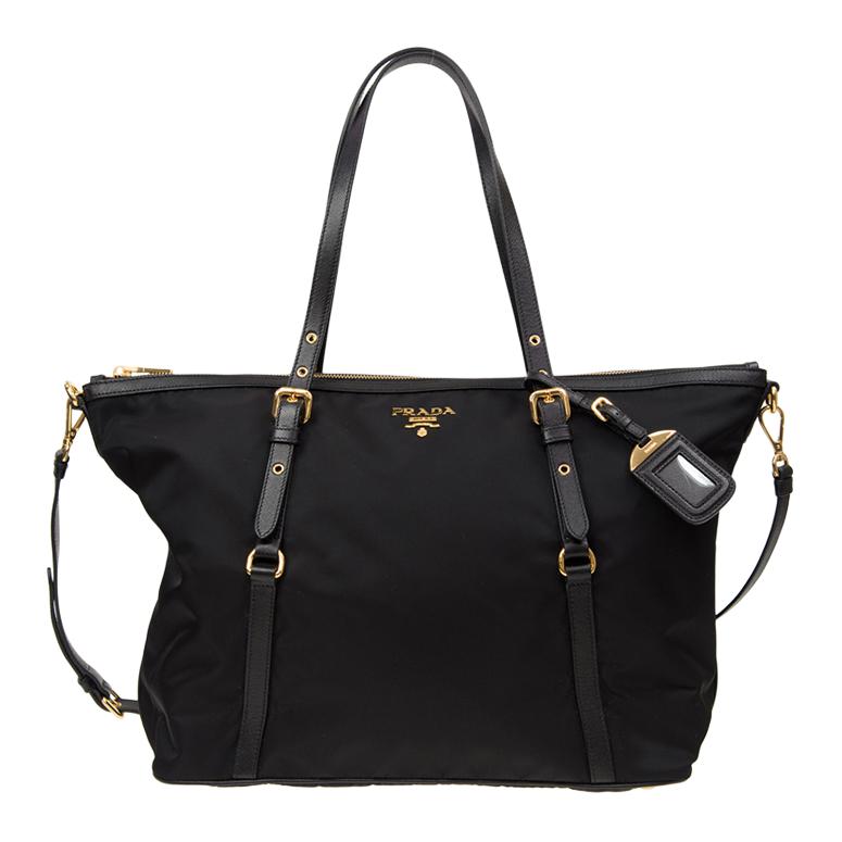 PRADA Canvas Canvas Bag One Shoulder Handbag Women's Black
