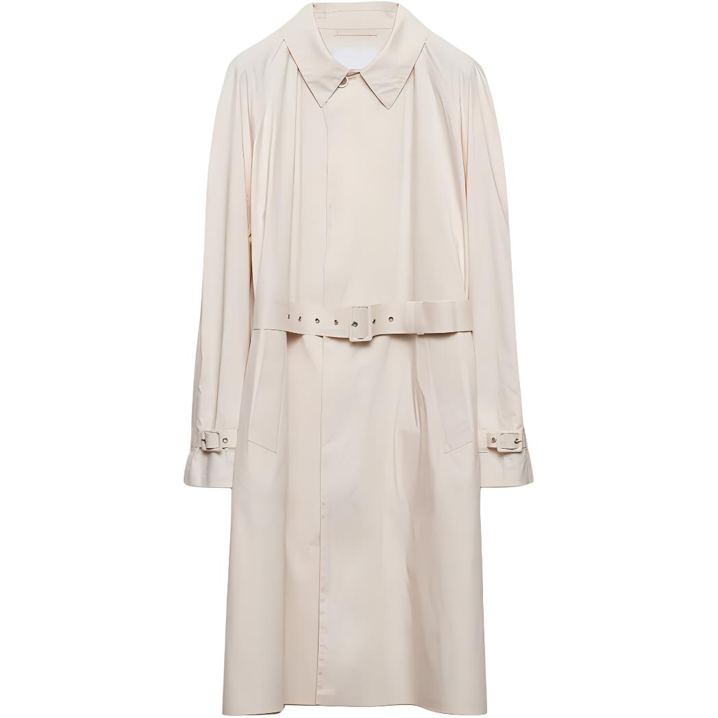 PRADA Cotton Raincoat Trench Coat Men's Chalk White
