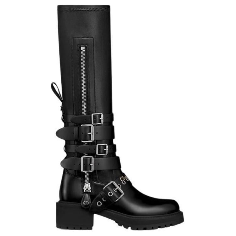 DIOR D-Fight Knee-high Boots Women's Black