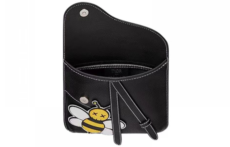 DIOR Shawn Collaboration Cow Leather Fanny Pack Sling Bag Shoulder Bag Crossbody Bag Unisex Black