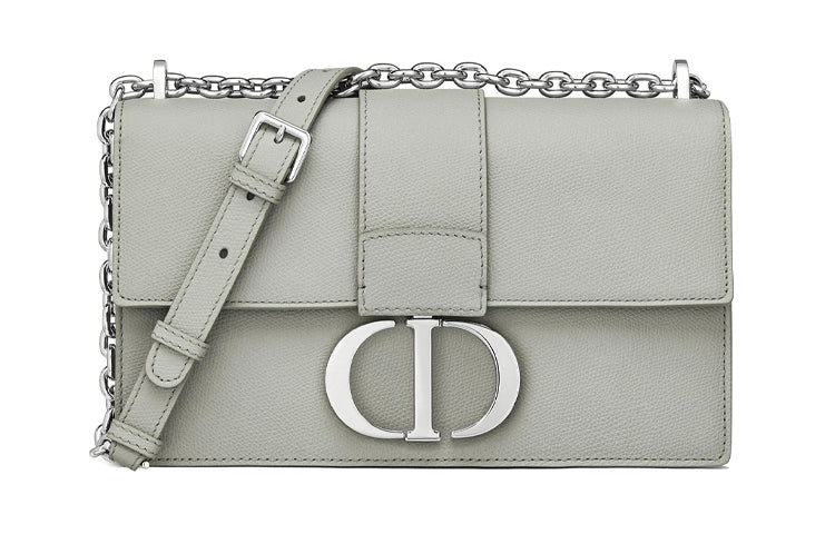 DIOR 30 Montaigne Grained Calfskin Box Bag Crossbody Bags Shoulder Bags Women's Gray