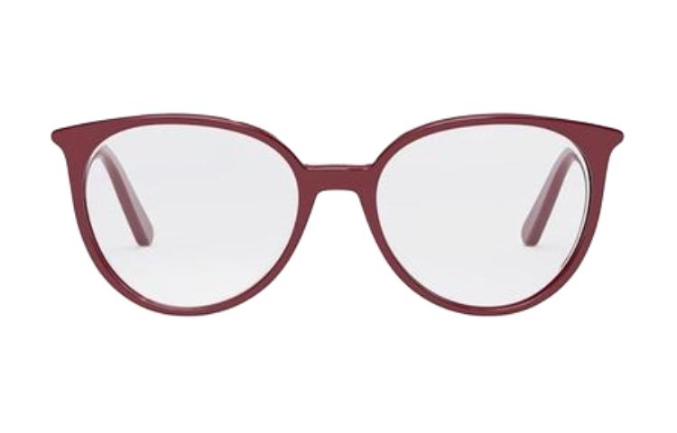 DIOR Acetate Oval Eyeglass Frames Women's Burgundy