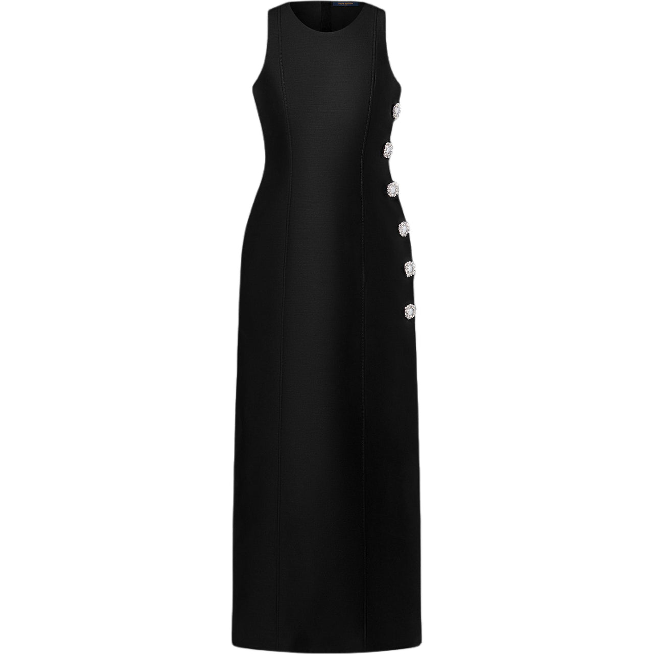LOUIS VUITTON Jewel Button Mikado Fitted Dress