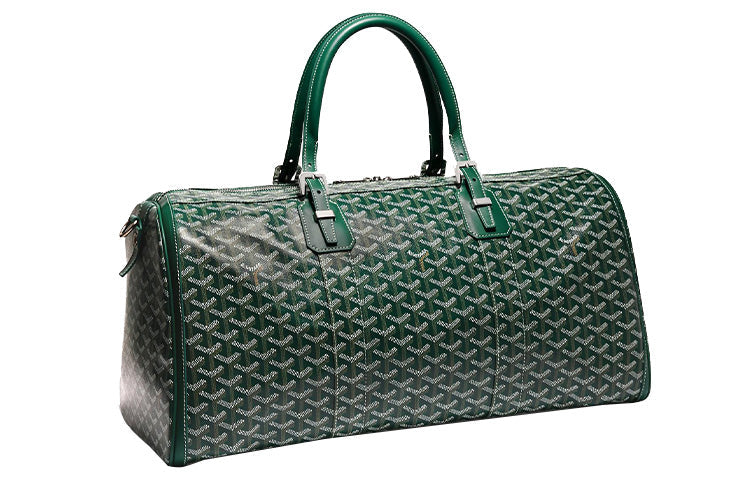 GOYARD Canvas With Leather Dog's Teeth Travel Tote Handbag Unisex Green