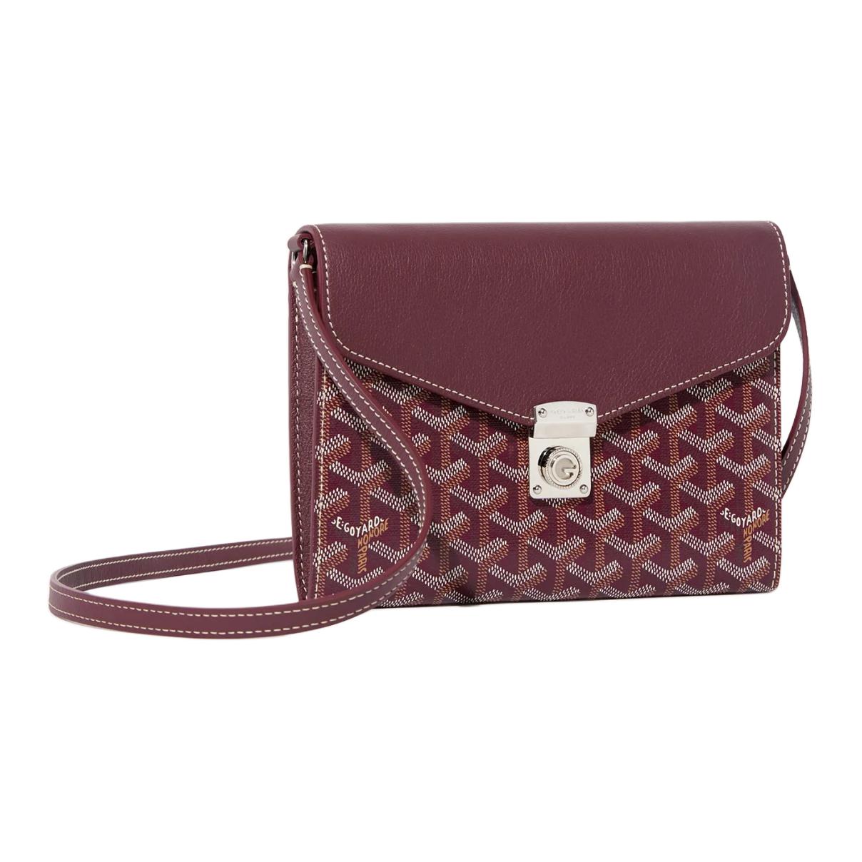 GOYARD Canvas With Calfskin Shoulder Bag Crossbody Bag Unisex Burgundy