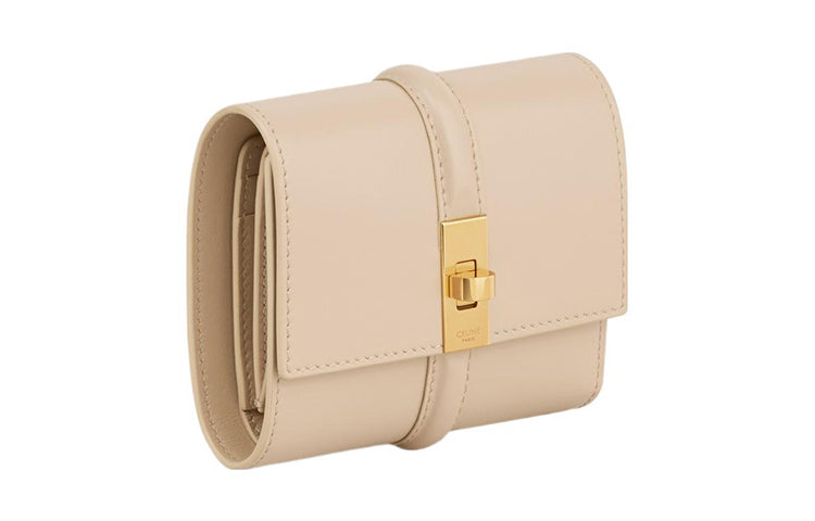 CELINE 16 Calfskin Wallet Small Size Women's Nude